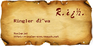 Ringler Éva névjegykártya